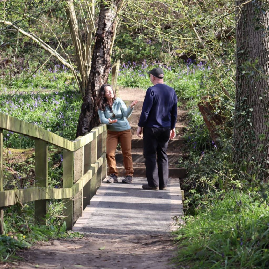 Walk and talk therapy The act of walking can help clients become more grounded in the present moment and in their environment.